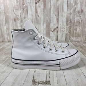 Converse Chuck Taylor All Star Platform White Leather High Top Sneakers A02486C